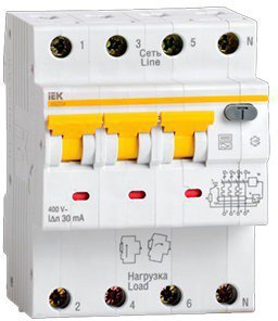 Автоматический выключатель дифференциального тока АВДТ34 C25 300мА ИЭК MAD22-6-025-C-300