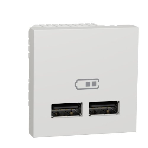 Розетка USB, 2-местная, 5 В / 2100 мА, 2-мод., NU341818 UNICA NEW белый