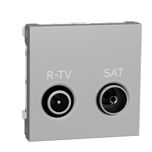 Розетка R-TV/SAT, проходная, 2-мод., NU345630 UNICA NEW алюминий