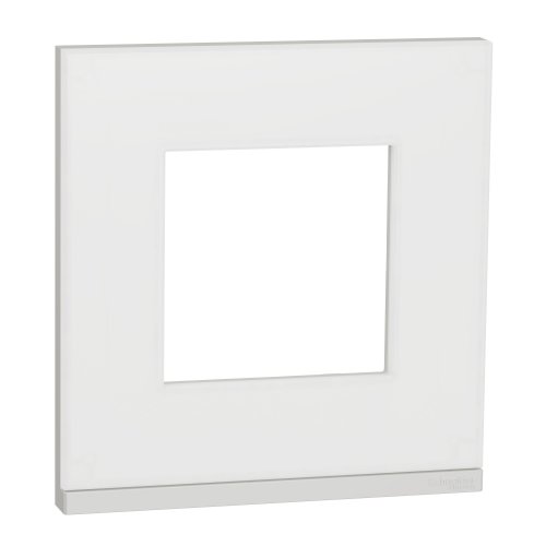 Рамка 1-постовая UNICA PURE NU600289, горизонтальная, матовое стекло/белый