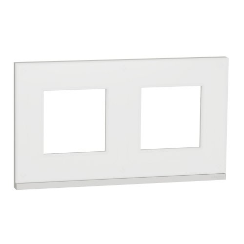 Рамка 2-постовая UNICA PURE NU600489, горизонтальная, матовое стекло/белый