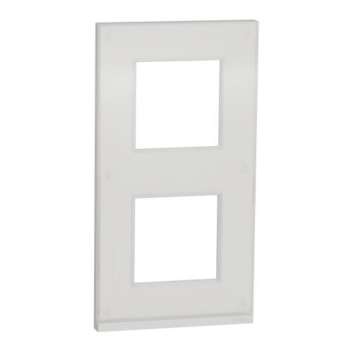 Рамка 2-постовая UNICA PURE NU6004V85, вертикальная, белое стекло/белый