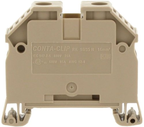 Клемма винтовая закритая DIN RK 16/35 N бежевая Conta-Clip cc1511.2