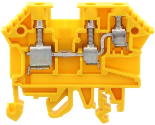Клема RK 2,5-4 ZR, 3 контакти, гвинт, DIN-р. 32/35 мм, жовта, Conta-Clip cc1210.8