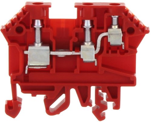 Клема RK 2,5-4 ZR, 3 контакти, гвинт, DIN-р. 32/35 мм, червона, Conta-Clip cc1210.9