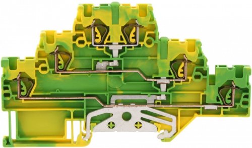 Клемма пружинная заземл.DIN ZIKD 2,5 SV-PE желто-зеленая Conta-Clip cc3593.2
