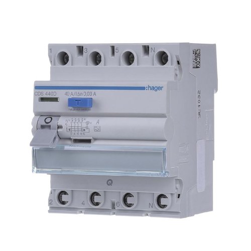 Диф.реле Hager CDS425D (QC 4P 25A 30mA A)
