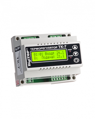 Терморегулятор DIN 3-канальний з датчиком DS18B20 DigiTop ТК-7 0..+90, крок: 0,1