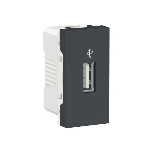 USB-коннектор, 1-модуль, NU342954 UNICA NEW антрацит