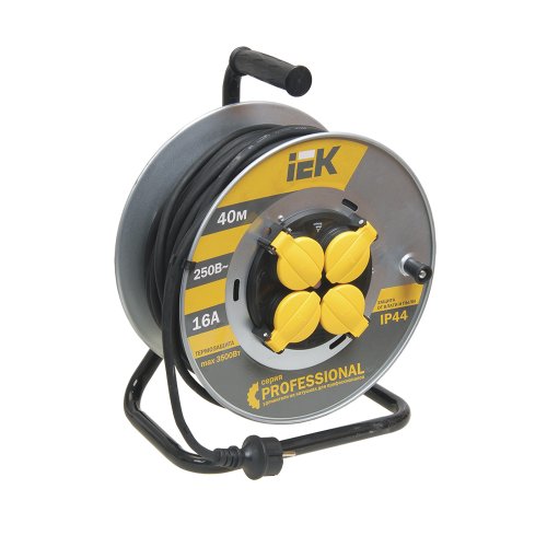 Катушка УК40 с т/з 4 места 2Р+PЕ/40м КГ 3х2,5мм2 IP44 Professional ИЭК, WKP17-16-04-40-44