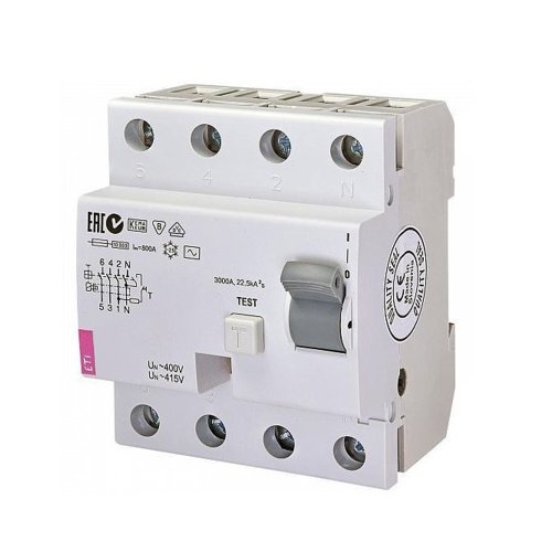 Реле диференційне (ПЗВ) 4р EFI6-P4 40/0,03 тип AC (6kA), 2061652