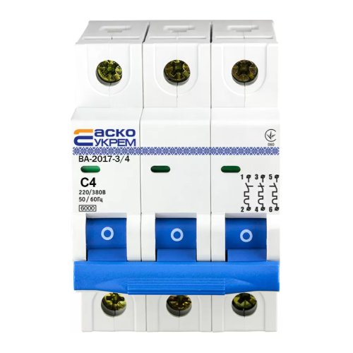 Автоматичний вимикач ВА-2017/C 3р 4А АСКО, A0010170041