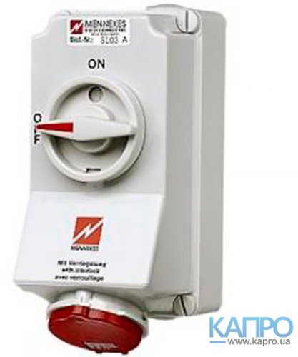 Розетка настенная 400V IP44 Mennekes 5п 32А 5108A