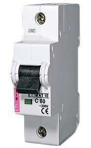 Выключатель автоматический 1-п ETI 20kA Etimat 10 AC C 80А (20 kA) 2131731