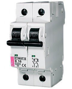 Выключатель автоматический 2-п ETI 10kA Etimat AC D 16А 2153716