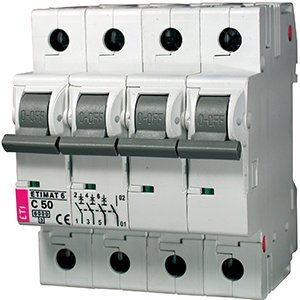 Выключатель автоматический 3p+N ETI 6kA Etimat 6 AC C 50А 2146521