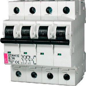 Выключатель автоматический 3p+N ETI 10kA Etimat AC C 16А 2136716