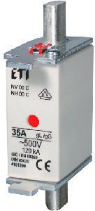 Запобіжник 120kA 500V gl/gG ETI NH00C/gG Kombi 16А 4181205