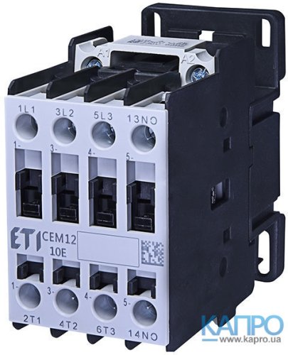 Контактор силовой 230V 3-п ETI AC CEM 12.10 (12А 5,5kW AC3) 4но 4643123