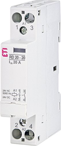 Контактор DIN 24V ETI AC/DC 1мод RD 20-20 2но 2464005