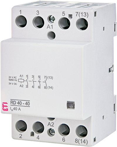 Контактор DIN 24V ETI AC/DC 3мод RD 40-40 4но 2464019