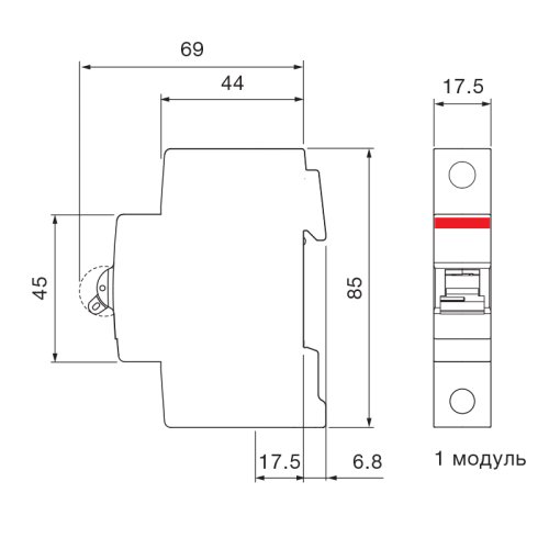Автоматичний вимикач 1-п Abb SH201-B40 6kA 2CDS211001R0405