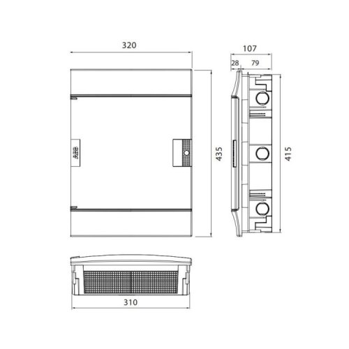 Щит вбудований 24-мод. MISTRAL41F (650°) прозорі дверцята, с клемами