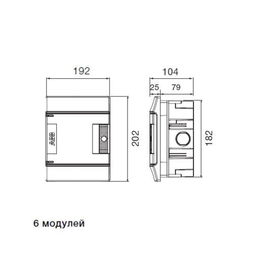 Щит встроенный, 6-мод. MISTRAL41F (850°) непрозрачные двери, без клемм, 1SLM004100A1301