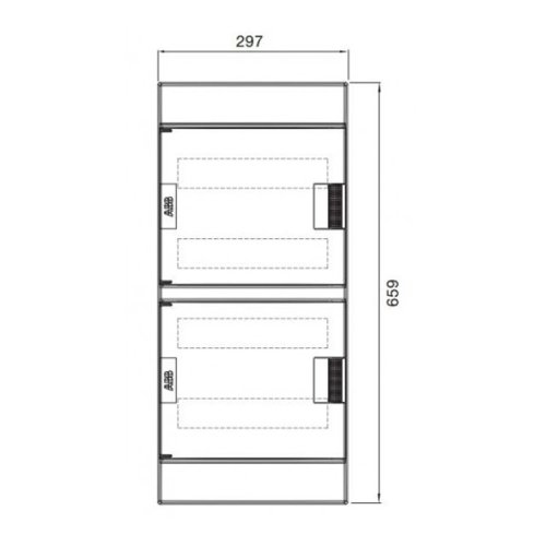 Щит накладний 48-мод., с клемами IP41 MISTRAL41W (650°), прозорі дверцята 48M64SM
