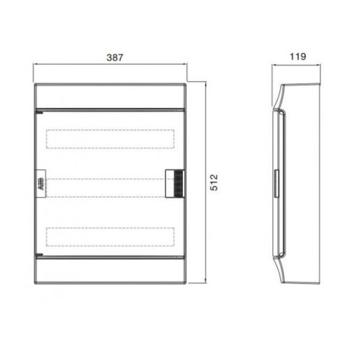 Щит накладний 54-мод. IP41 MISTRAL41W (650°), прозорі дверцята 54M