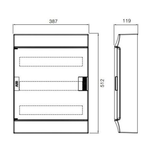Щит накладний 54-мод. IP41 MISTRAL41W (650°), прозорі дверцята, с клемами
