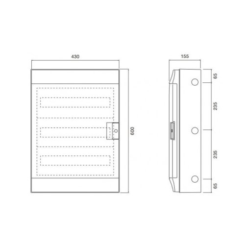 Щит накладний 54-мод. IP65 Mistral65 (750°), прозорі дверцята, без клем