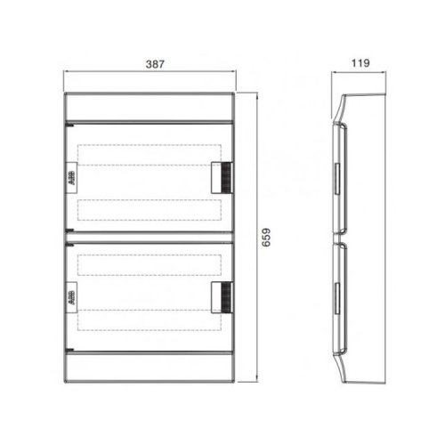 Щит накладний 72-мод. IP41 MISTRAL41W (650°), непрозорі дверцята, с клемами