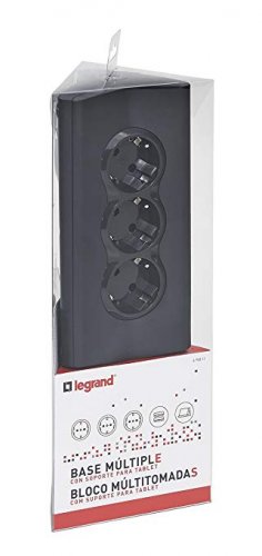 Удлинитель Legrand 694811 с держателем планшета, 3х2К+3, 2хUSB, 1,5м, черный