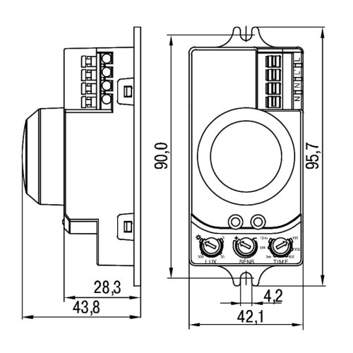 Датчик движения ДД-МВ 201 белый, 1200Вт, 360°, 8М, IP20 ИЭК LDD11-201MB-1200-001