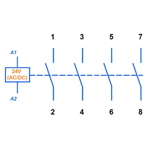 Контактор ESB40-40N-01, 40А, 4Р, 4НВ, 24V АC/DC, Abb 1SAE341111R0140