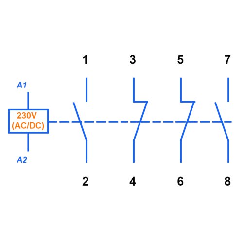 Контактор ESB40-22N-06, 40А, 4Р, 2НВ+2НЗ, 230V АC/DC, Abb 1SAE341111R0622