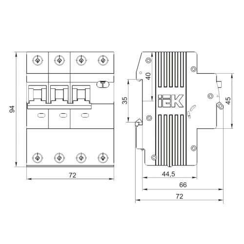 Автоматический выключатель дифференциального тока АВДТ34 C16 10мА ИЭК MAD22-6-016-C-10