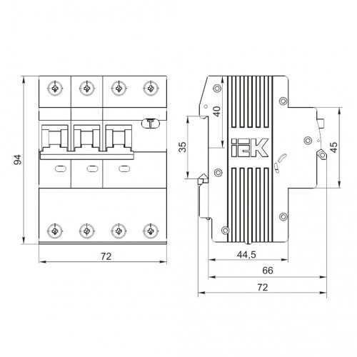 Автоматический выключатель дифференциального тока АВДТ34 C16 100мА ИЭК MAD22-6-016-C-100