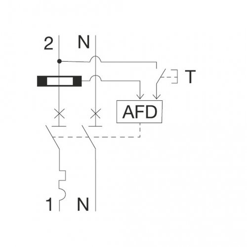 Автоматичний вимикач з дуговим захистом AFDD, 1P+N 6kA B-6A, Hager ARC906D
