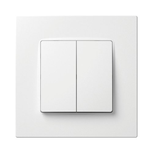 Кнопка-вимикач без фіксації двоклавішна з композитним супортом, білий, PLK0421031