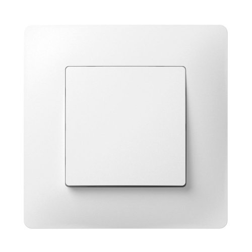 Перемикач прохідний одноклавішний з композитним супортом, білий, PLK0211031