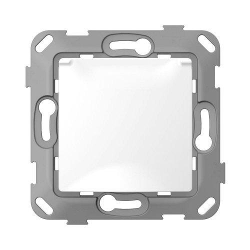 Кнопка-выключатель без фиксации одноклавишная с композитным супортом, белый, PLANK PLK0411031